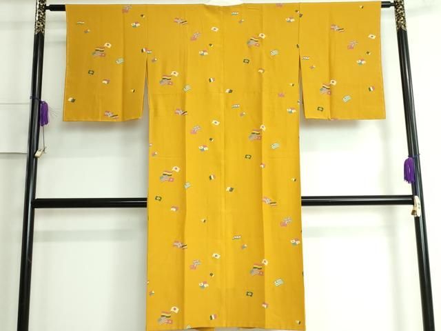 平和屋本店□上質な長襦袢 無双仕立て 国旗 金彩 逸品 DZAA5502kh5