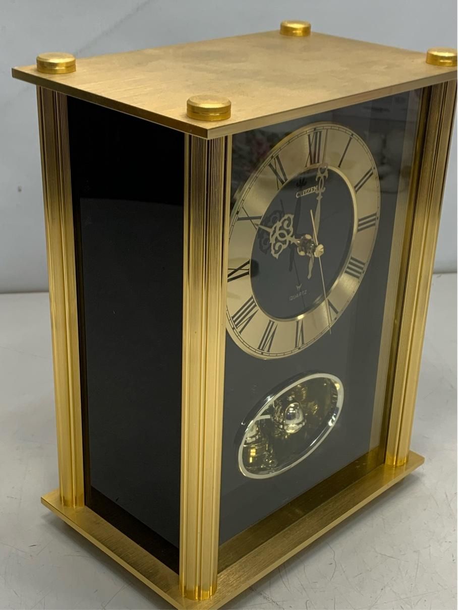 CITIZEN クォーツ 高級置時計 天然石オニックス シチズン 高級置時計