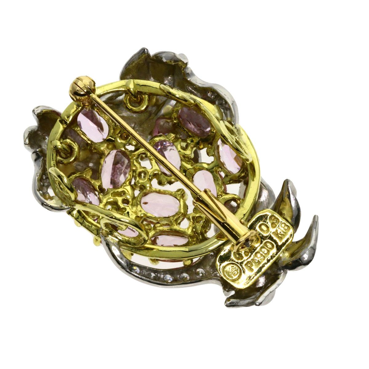 pt900/k18 ダイヤモンド　ブローチ 兼トップ ダイヤモンド ブローチ K18イエローゴールド Pt900 バイオリン