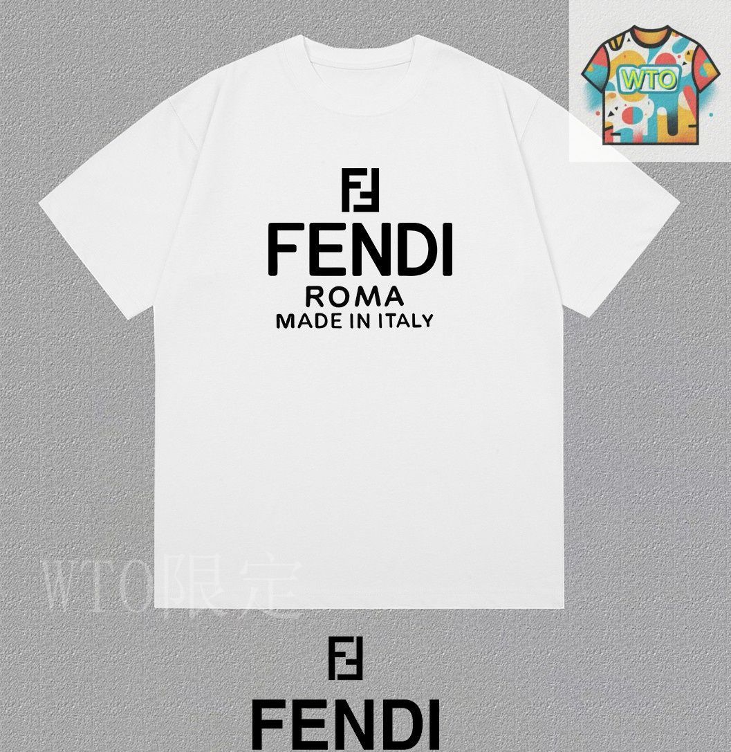 FENDI 25SS 創立100周年エンブレム ピュアコットン Tシャツ 白 FENDI 25SS 創立100周年エンブレム ピュアコットン Tシャツ 白