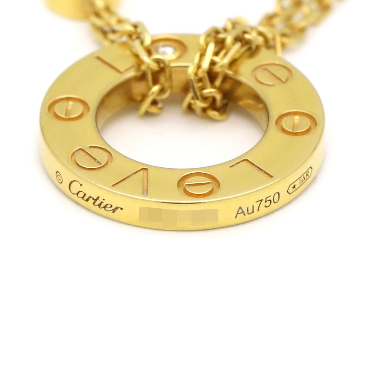 カルティエ Cartier ネックレス ラブ サークル 2Pダイヤ K18YG