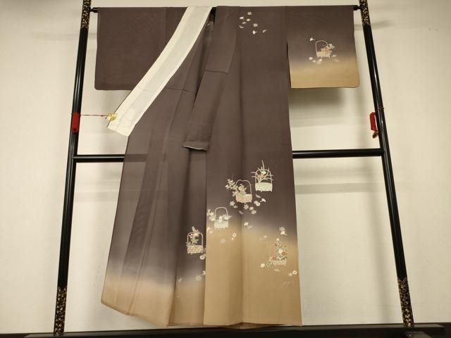 平和屋着物＊夏物 訪問着 変わり絽 花籠 暈し染め 正絹 逸品