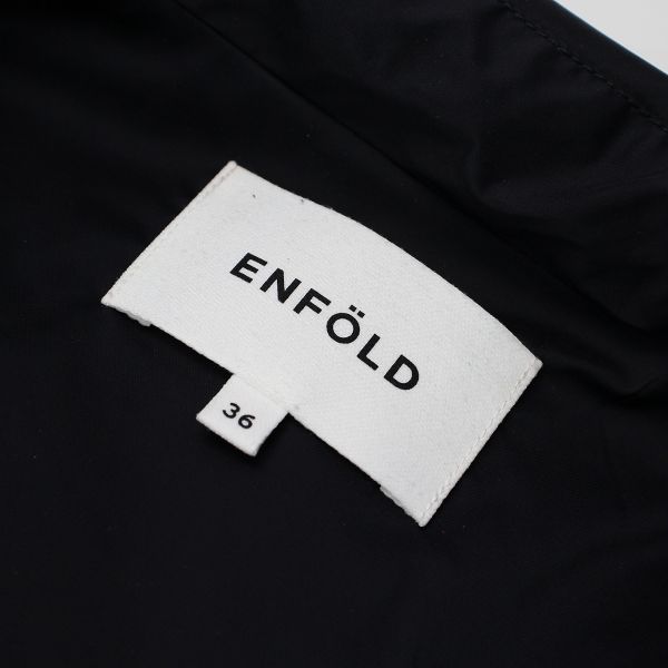 美品 2021SS ENFOLD エンフォルド BIGカラーJACKET 36/ネイビー