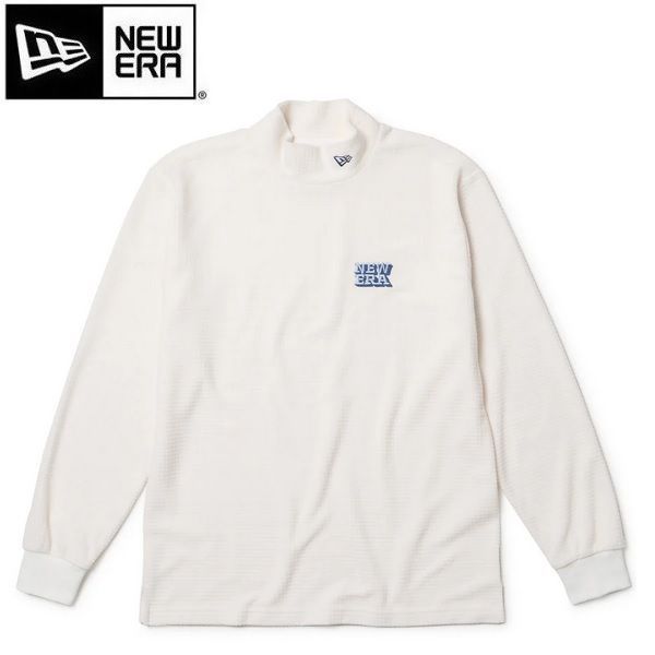 ニューエラ ゴルフ 長袖 ハイネック グリッドフリース Tシャツ オフホワイト NEW ERA 14669871 秋冬モデル