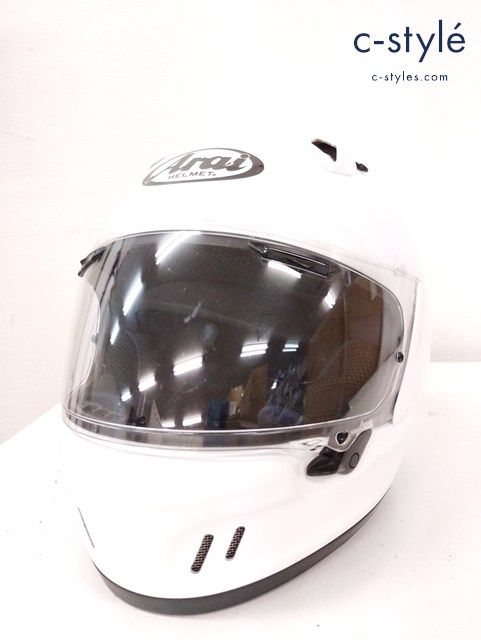 J660 [人気] Arai アライ フルフェイス 55.56cm ホワイト XD 製造年月日 2018/04/03 バイク用品 | G