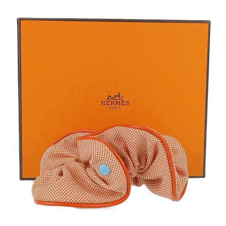新古未使用展示品 HERMES エルメス シュシュ クラウディア - オレンジ  