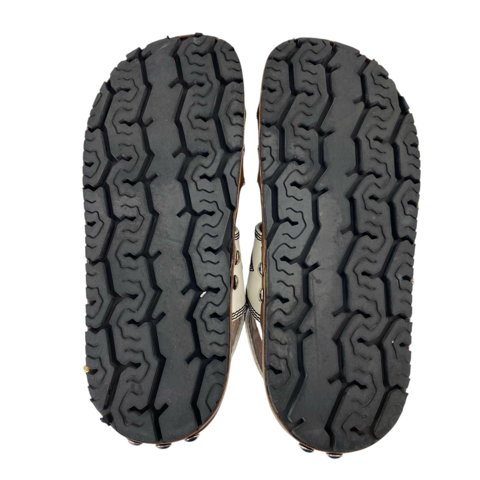 マルニ MARNI フラットサンダル ステッチ ホワイト カーフ 37、24cm 