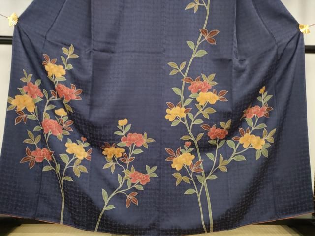 平和屋着物□付下げ 竹屋町刺繍 流水花文 金彩 正絹 逸品 AAAP7765jh