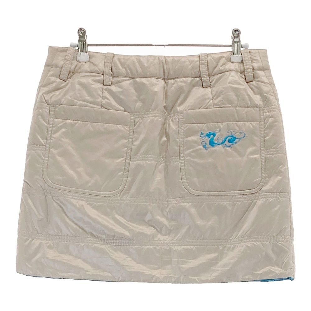 サイズ 2 DANCE WITH DRAGON ダンスウィズドラゴン リバーシブル 中綿ジップスカート ベージュ系 240101506498 ゴルフウェア レディース ストスト