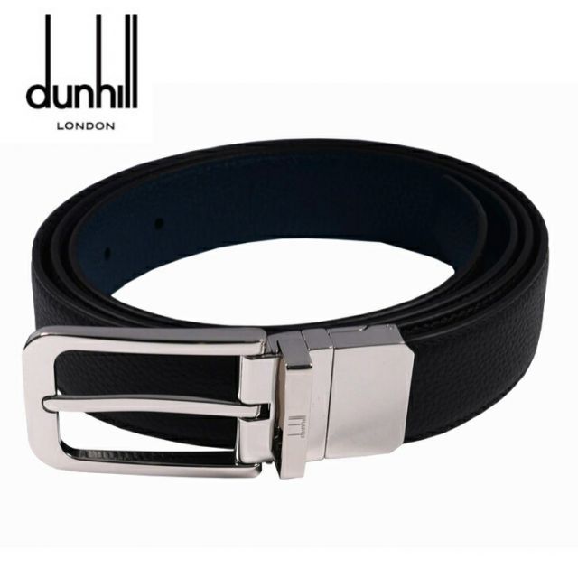 ダンヒル ベルト メンズ ブランド 本革 型押し ブラック ネイビー リバーシブル DUNHILL 20R4T05GR 新品 未使用品正規品 送料無料 本物 プレゼント 新社会人 就職祝い 昇進祝い ラグジュアリー ブランド ビジネス 記念日 人気 誕生日 父