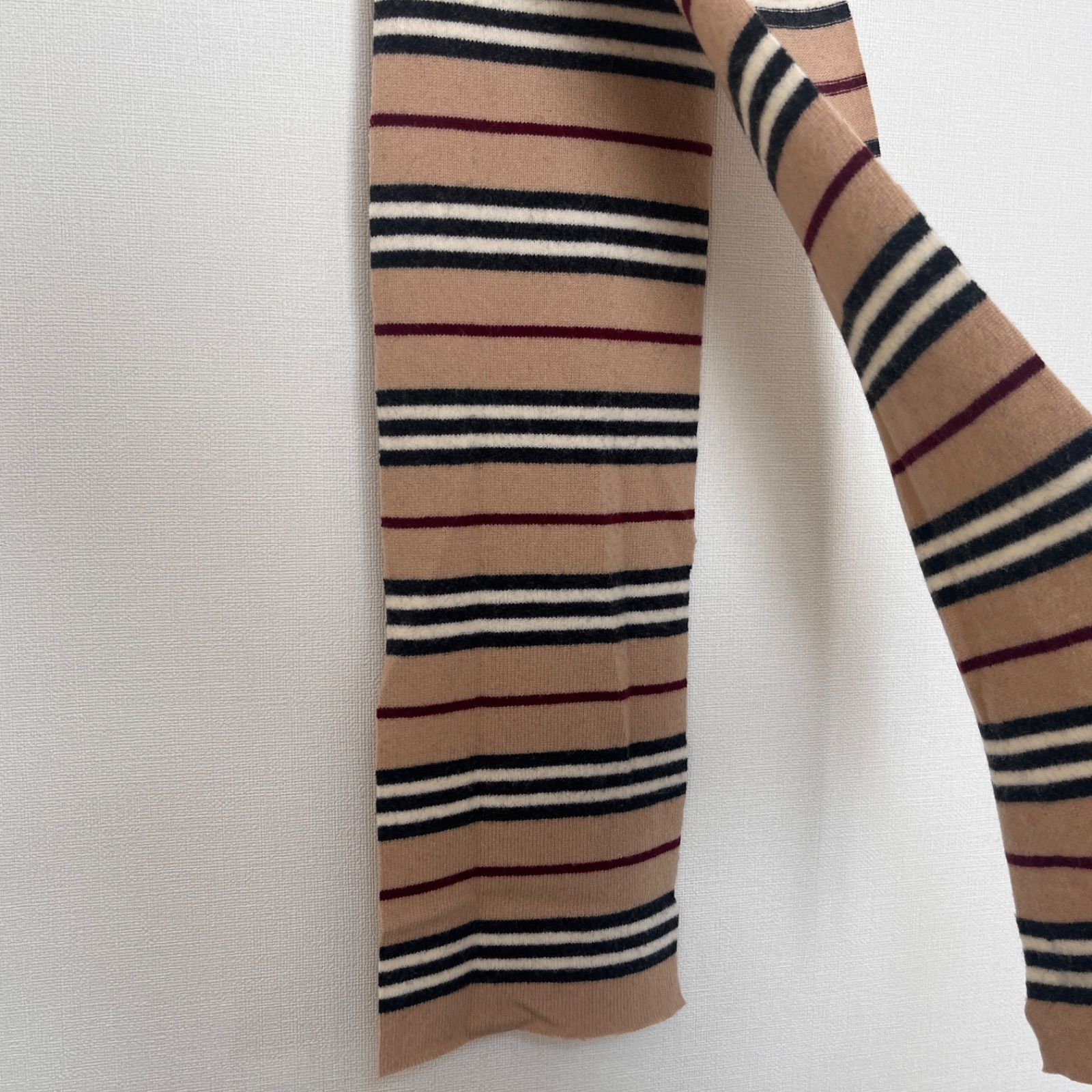 【大特価】BURBERRY  バーバリー　ボーダーマフラー　ウール　美品　最終価格　BIGセール　管理番号7
