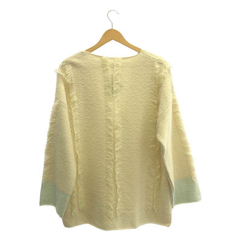 【新品】  enrica / エンリカ | ウール ジャガード フリンジ ニット | F | アイボリー | レディース 新品】 enrica / エンリカ | ウール ジャガード フリンジ ニット | F