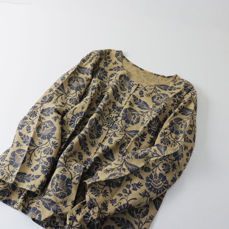 ヴラスブラム Vlas Blomme ネストローブ nest Robe リネン プリント