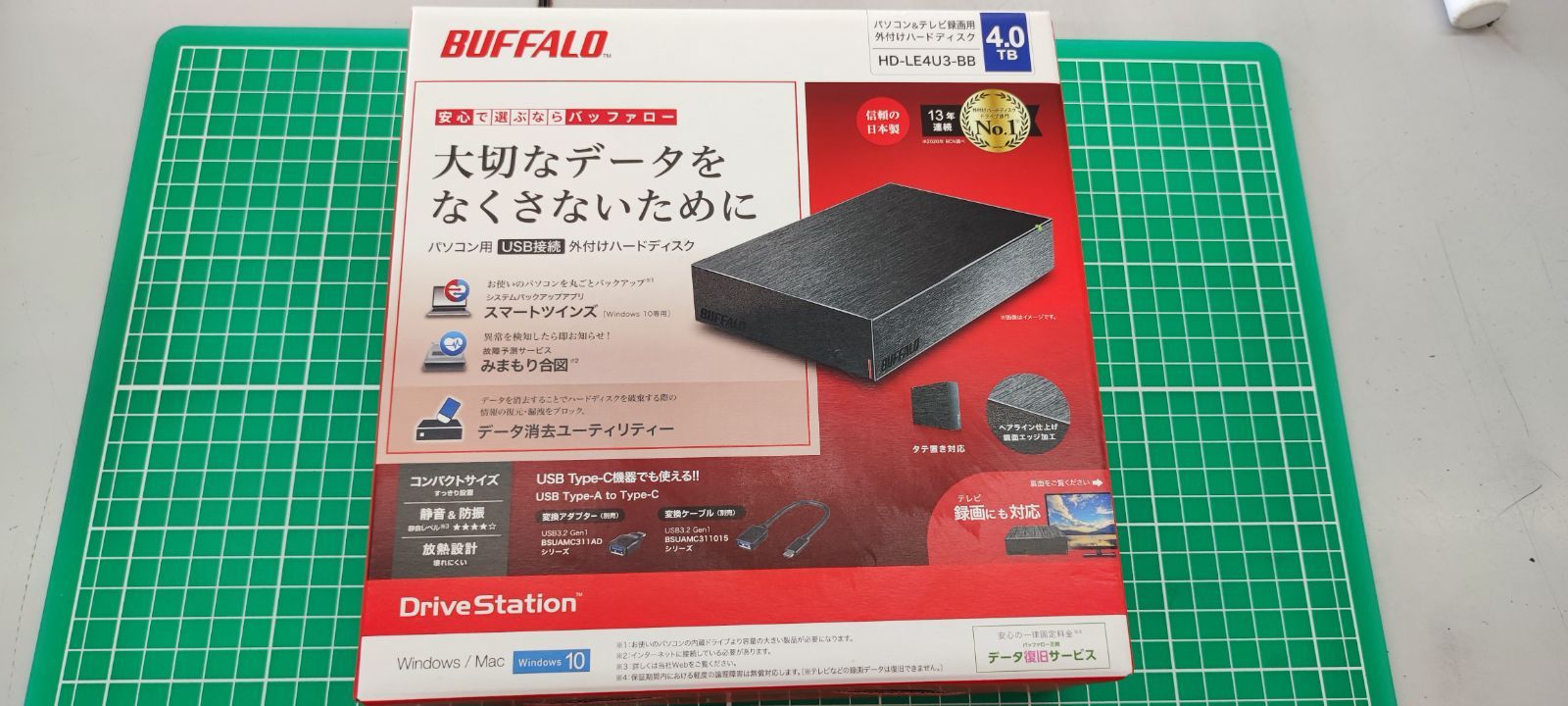 BUFFALO 外付けHDD HD-LE4U3-BB ブラック 4TB 未開封 - メルカリShops