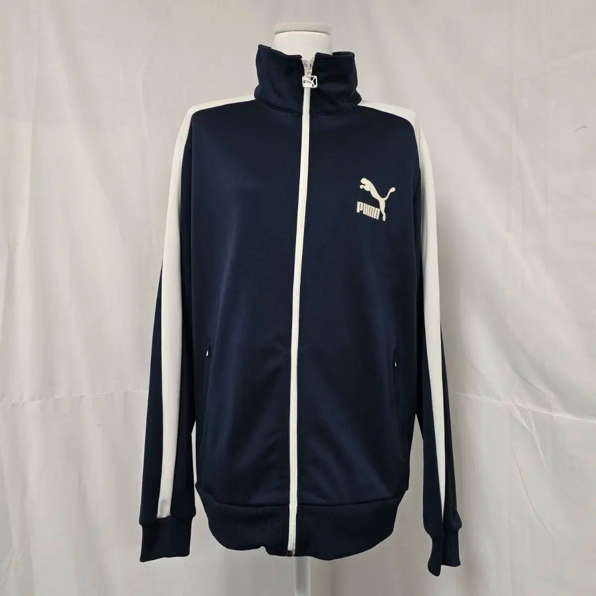 PUMA(プーマ) ネイビー 裏起毛 トラックトップス トレーナー ジップアップ ジャケット メンズ 100 0924