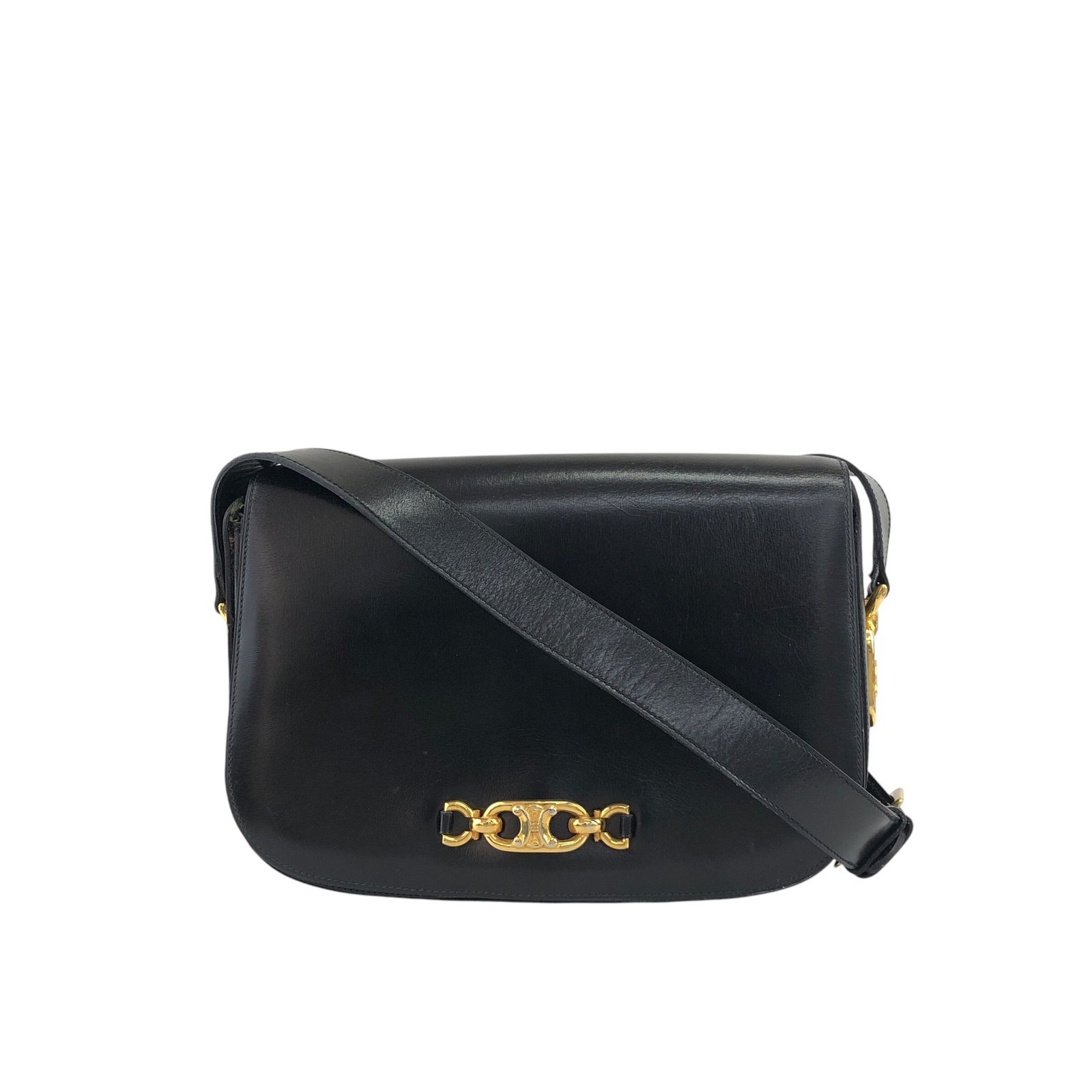 CELINE セリーヌ ショルダーバッグ ブラック ブラゾン レザー fxkh5k 