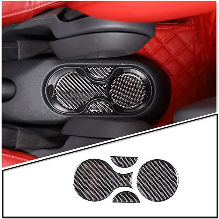 Sauicemy FOR FIAT 500 2011-2019年適用 カーボンファイバースタイルの車内および外装装飾トリムキット 4 黒 炭素繊維のテクスチャ( 黒 - 炭素繊維のテクスチャ，  スタイル 4)