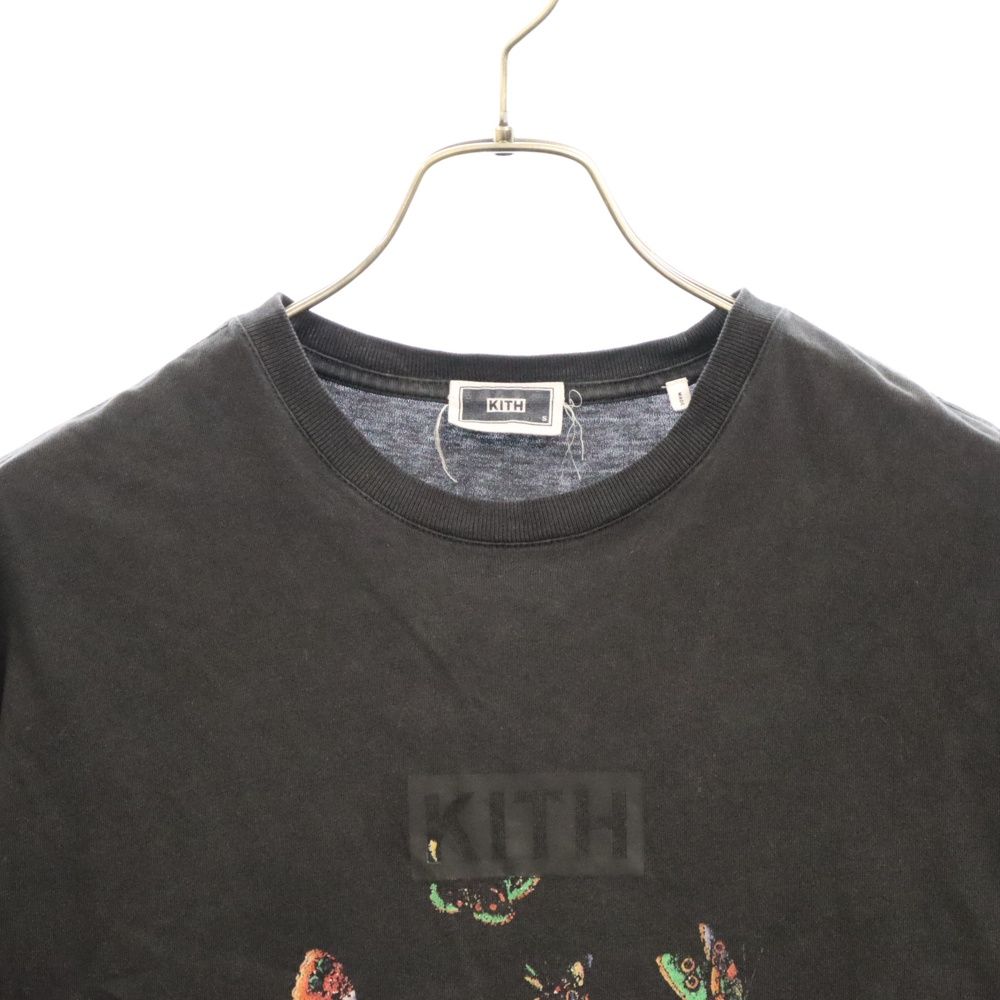 KITH (キス) 23SS Butterfly Vintage Tee ヴィンテージ加工 バタフライ グラフィック 半袖Tシャツ ブラック