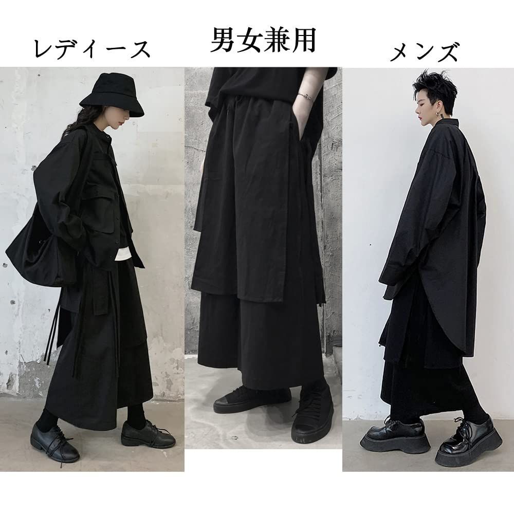 Yalaso] サルエルパンツ ワイドパンツ 変形 袴パンツ ズボン 和柄 タイ