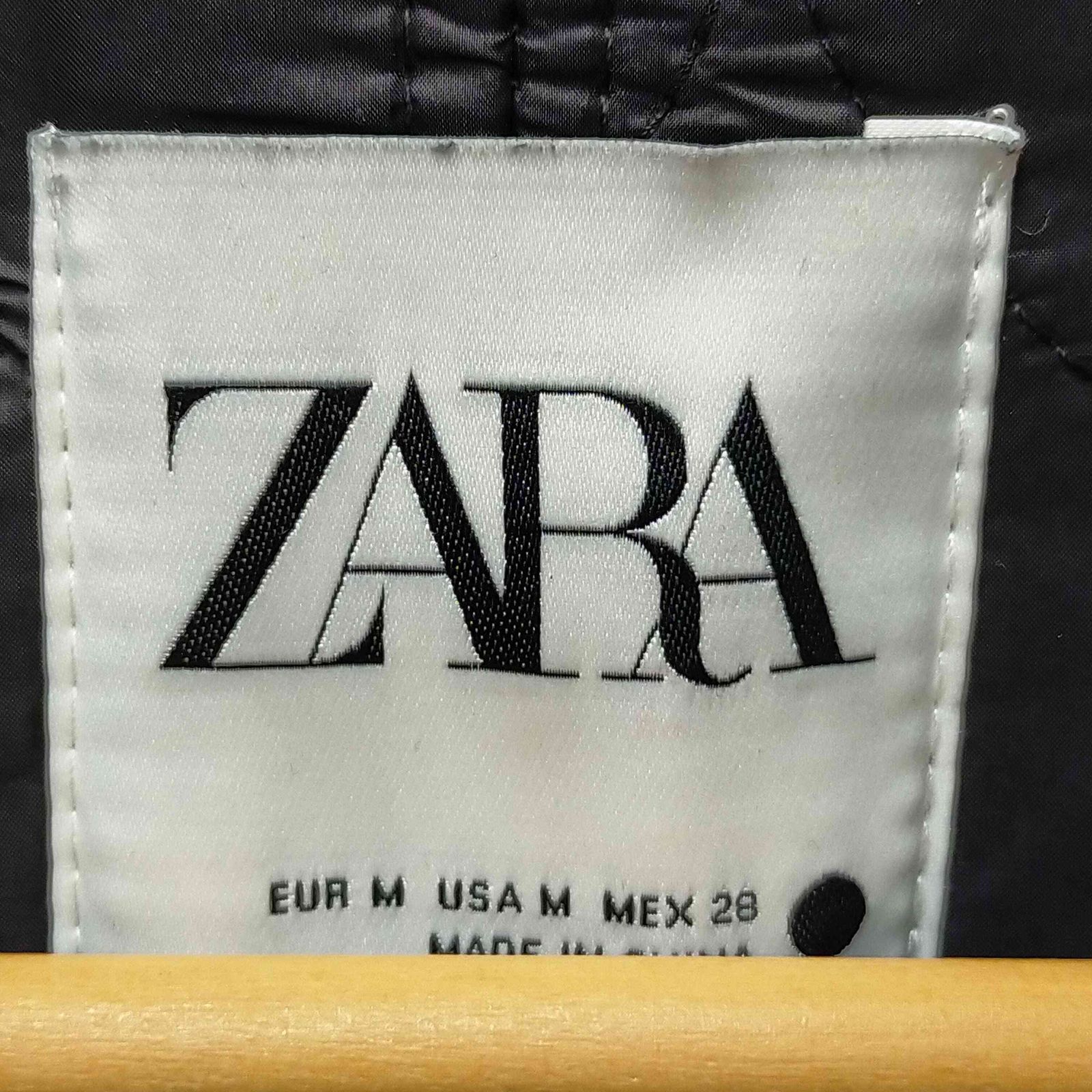 ザラ ZARA キルティング フェイクレザーパフジャケット レディース 