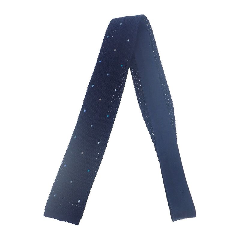 エルメス HERMES シルク ニットタイ ドット柄 H903011T16 ネクタイ シルク ネイビー メンズ Aランク