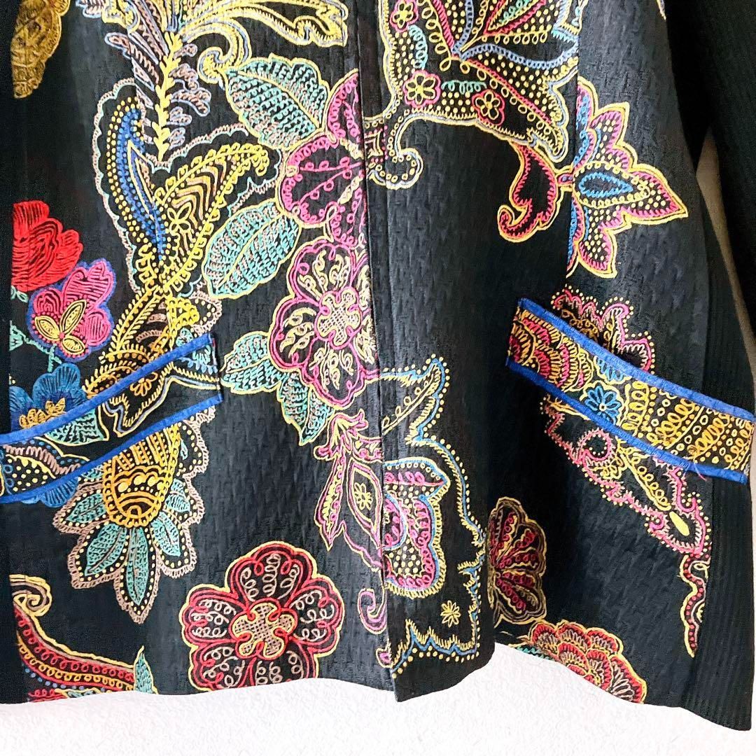 LEONARD レオナール シルク混 ニット ジャケット カーディガン 花柄