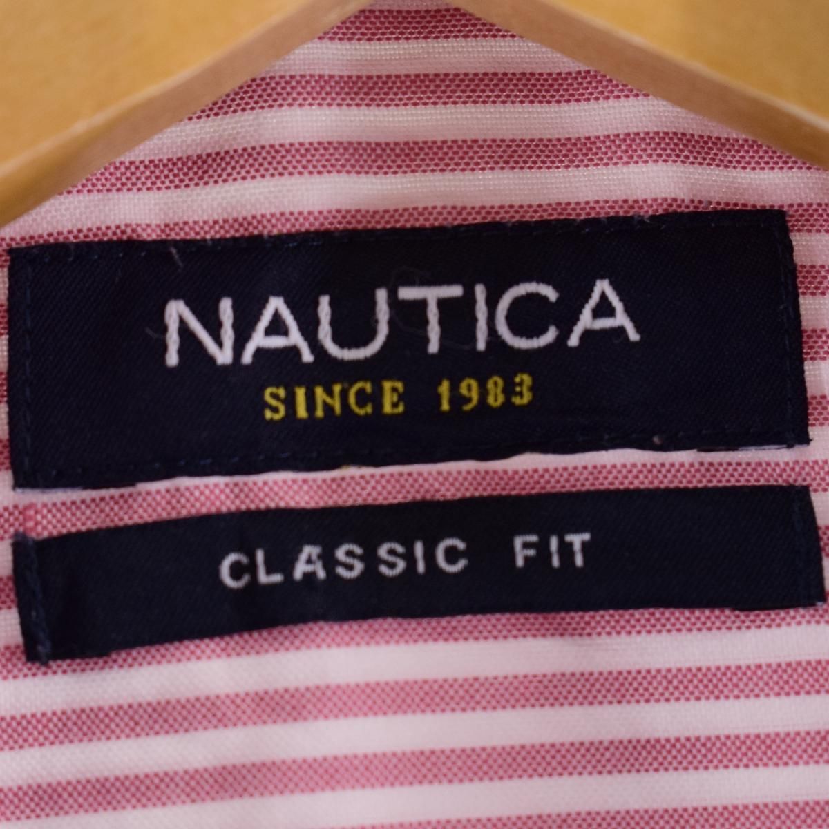 ノーティカ NAUTICA CLASSIC FIT 長袖 ボタンダウンストライプシャツ メンズL /eaa345163