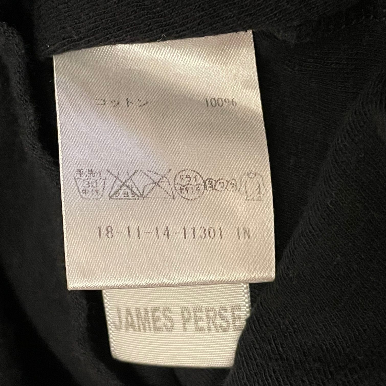 【TOMORROWLAND 取り扱い】MADE IN USA製 STANDARD JAMES PERSE 半袖クルーネックTシャツ ブラック 1サイズ