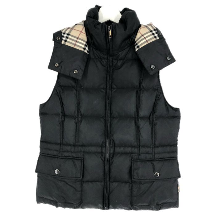 Burberry London バーバリー ロンドン フード付き ダウンベスト FS346-855-09 ブラック サイズ40 L相当 レディース
