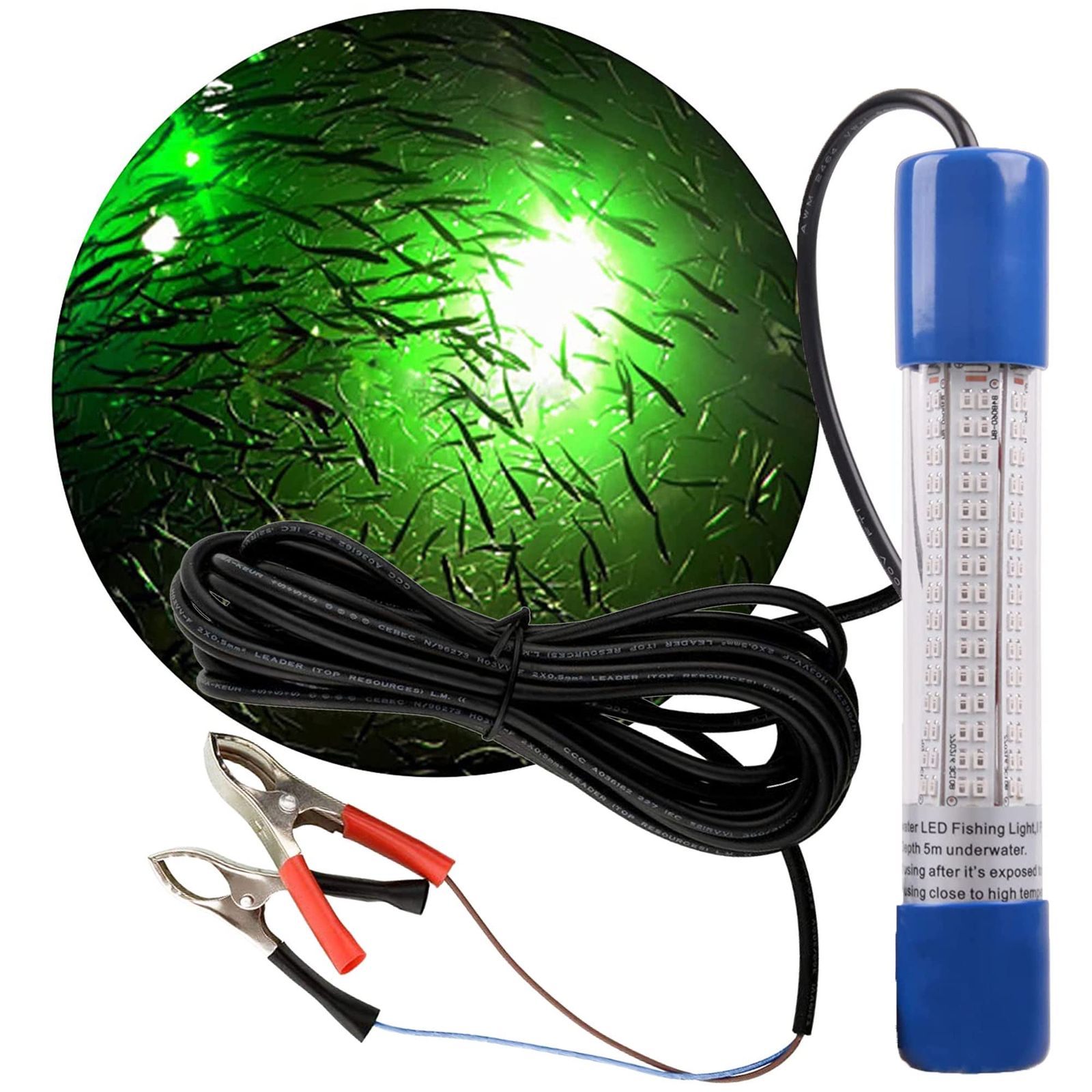 180W 集魚灯【グリーン】DC12V LED 水中ライト 7ｍコード 付 led水中ライト 水中集魚灯 釣り 高光度180leds水中灯 集魚ライト