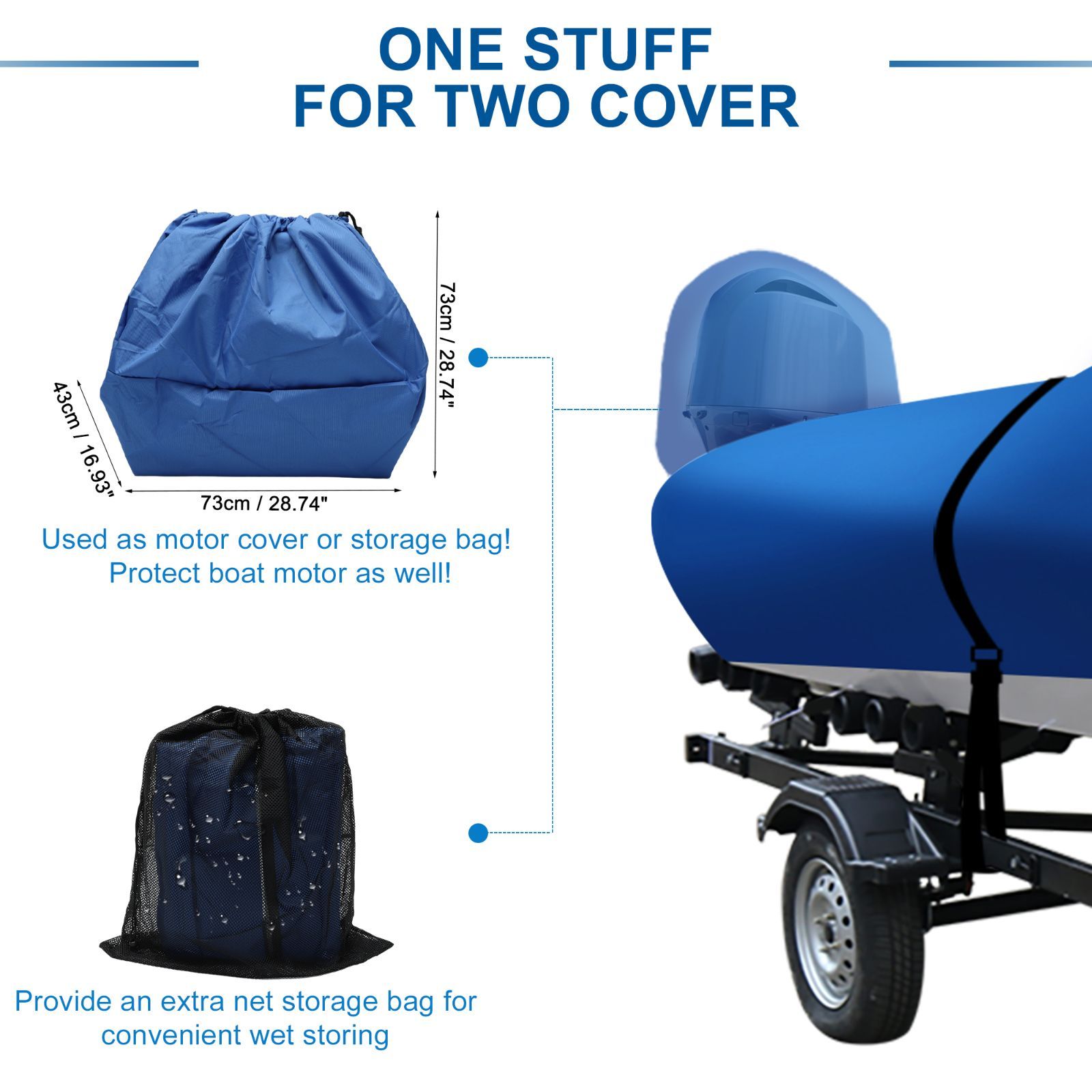 ボートトレーラーカバー 600D オックスフォード布 防水・UV耐性