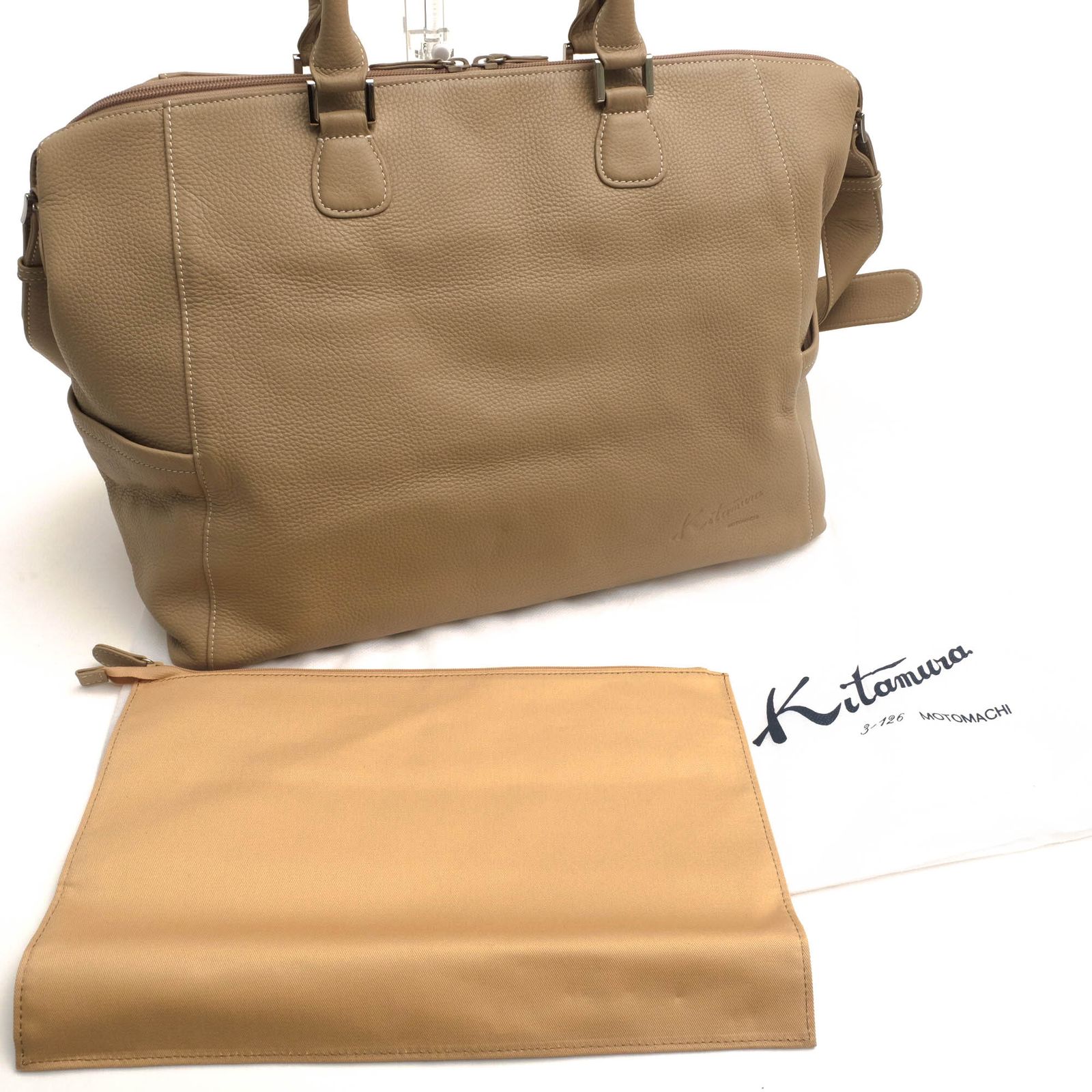 Kitamura2 キタムラ　ボストンバッグ　クロコ　型押し　オールレザー Kitamura2 キタムラ ボストンバッグ クロコ 型押し オールレザー