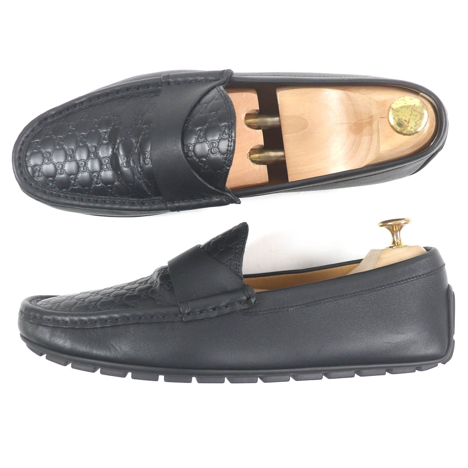 美品□GUCCI グッチ 466904 マイクログッチ GGロゴ総柄 シマレザー 