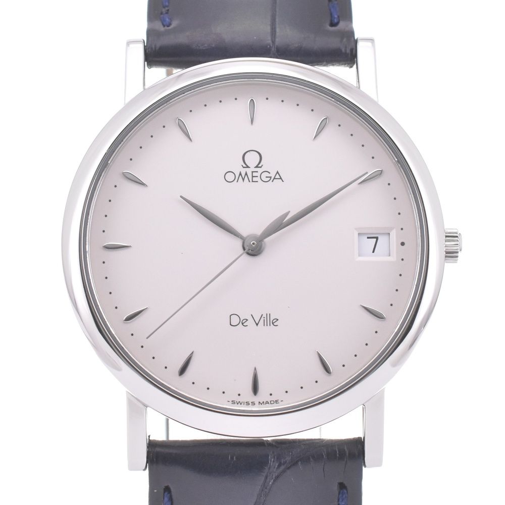 オメガ OMEGA デビル デイト SS/レザー クォーツ メンズ 美品 L#142878