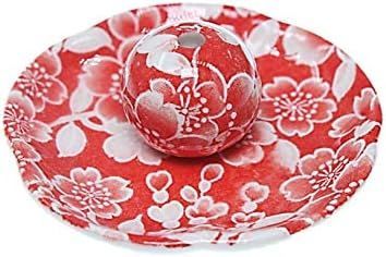 桜友禅 赤 花形香皿 お香立て お香たて 日本製 ACSWEBSHOPオリジナル - メルカリ