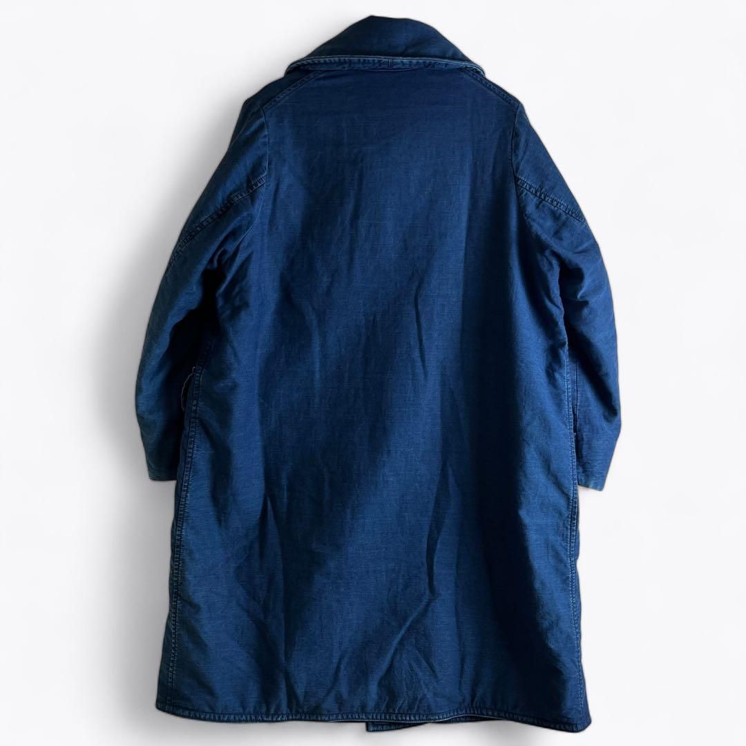 定価9万【美品】45R ふっくらサテンコート キュプラ裏地 ライナー付 ネイビー 45R 麦サテンのイヌイットコート（加工） インディゴ 中綿