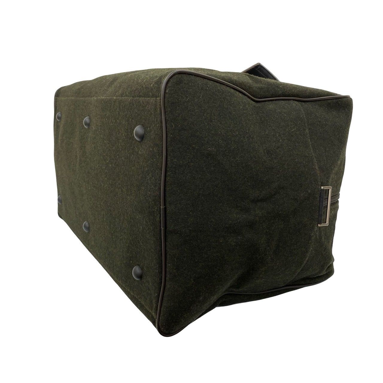 極 美品 鍵付き PRADA プラダ 三角ロゴ 金具 ウール レザー 本革