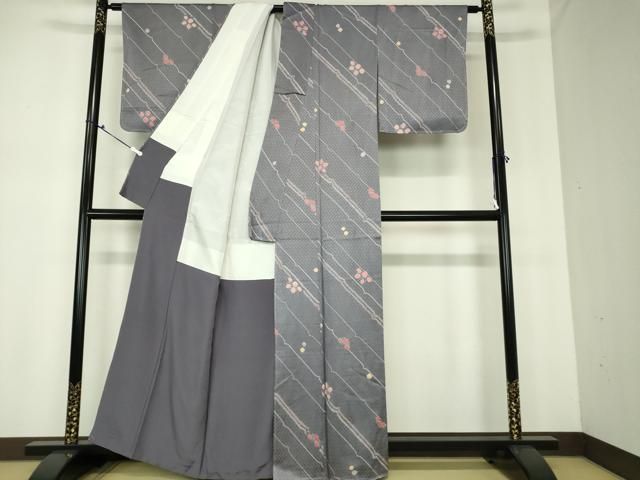 平和屋着物□上質な小紋 総絞り 幾何学文様 正絹 逸品 DAAV2005xg