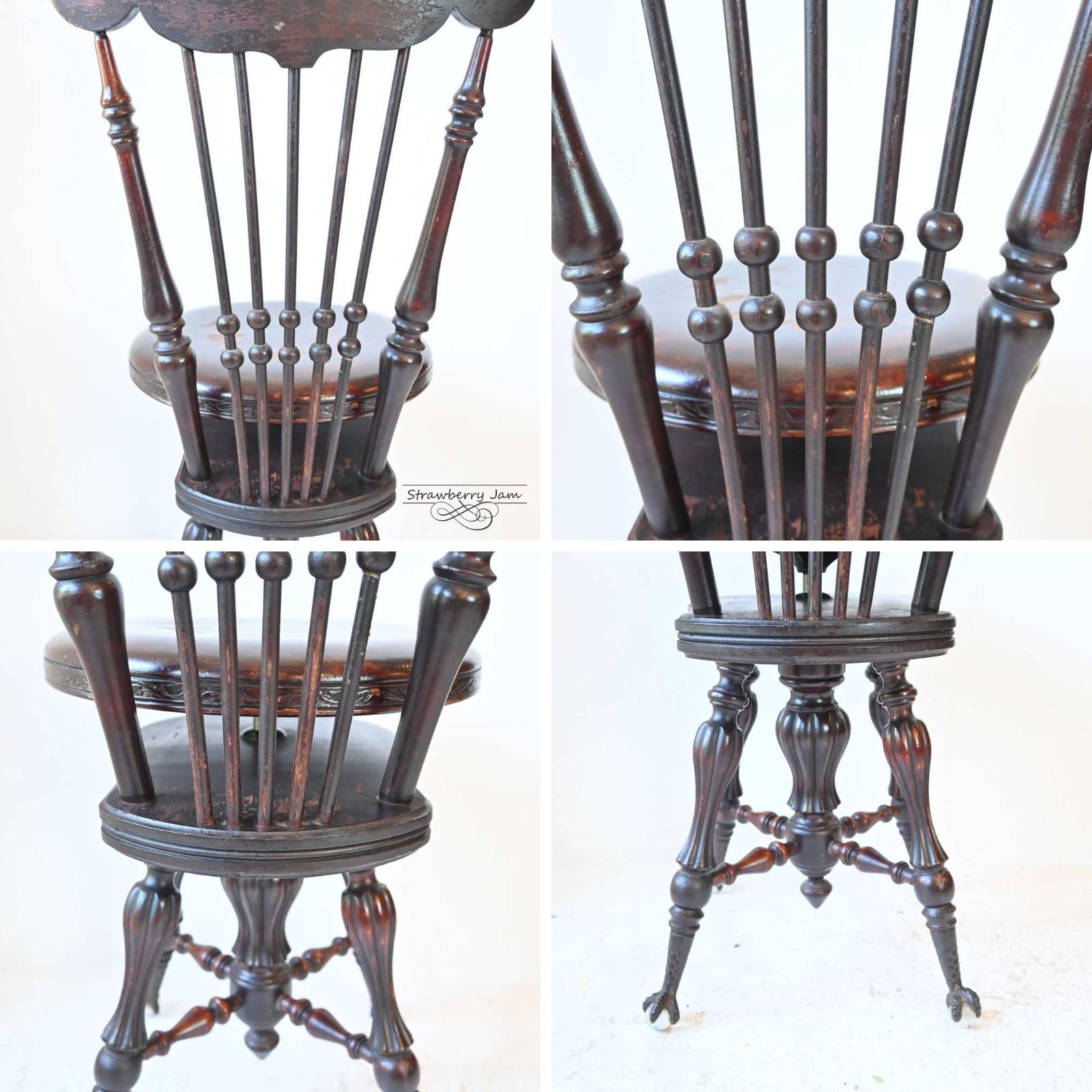 IFU-400 英国アンティーク オルガンチェア ピアノチェア チェア