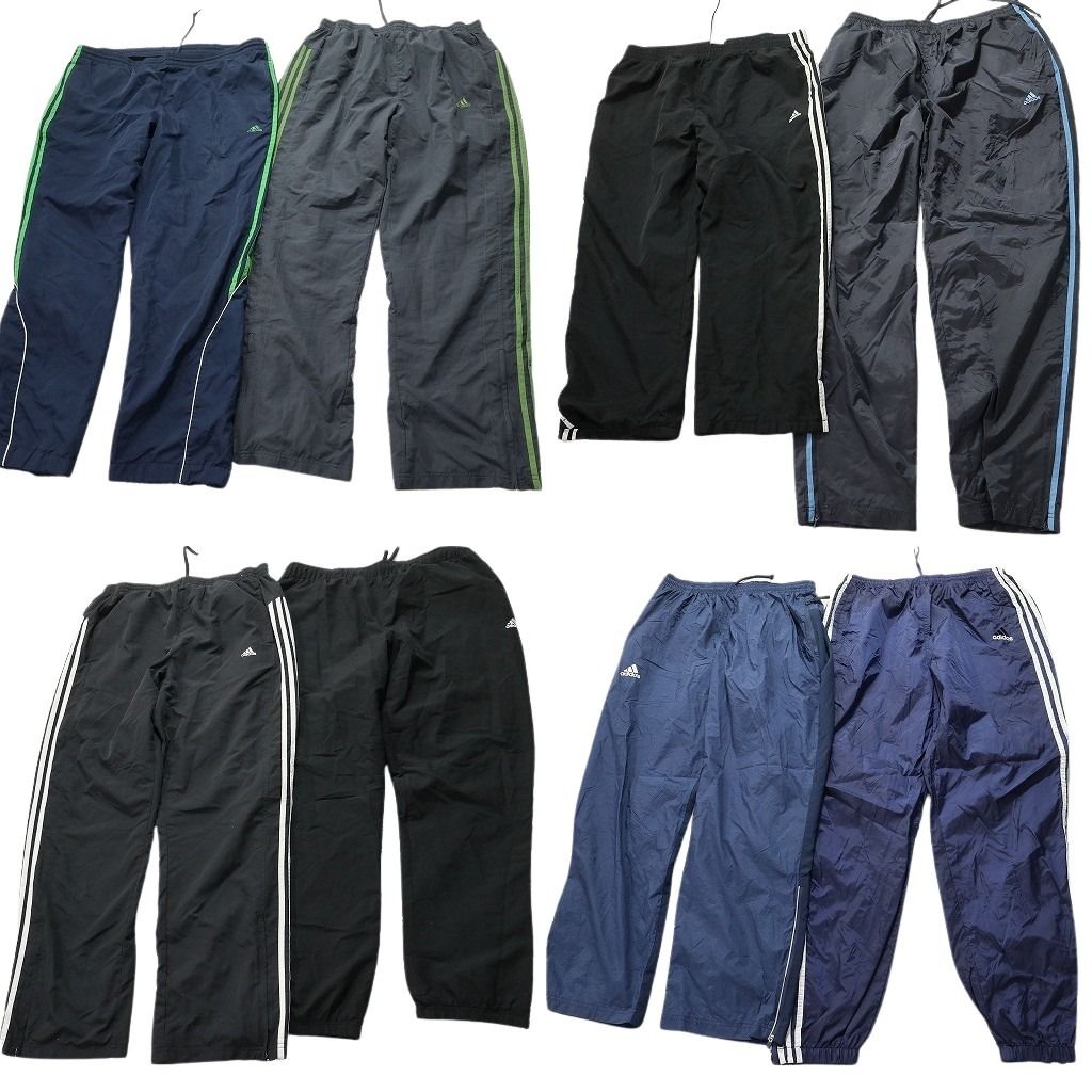 古着卸 まとめ売り アディダス adidas ウインドブレーカー パンツ 8枚セット メンズ XL 90s ワイド トラックパンツ 古着 NC0873