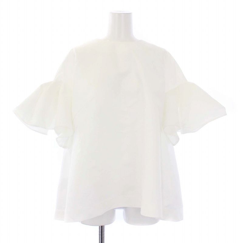 Heve フィンスリーブBL白ほぼ新品 ヘイヴ HEVE 24SS フィンスリーブBL ブラウス プルオーバー クルー