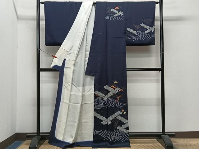 平和屋着物○訪問着 辻が花 絞り 刺繍 流水花文 金彩 正絹 逸品 AAAT2236ck