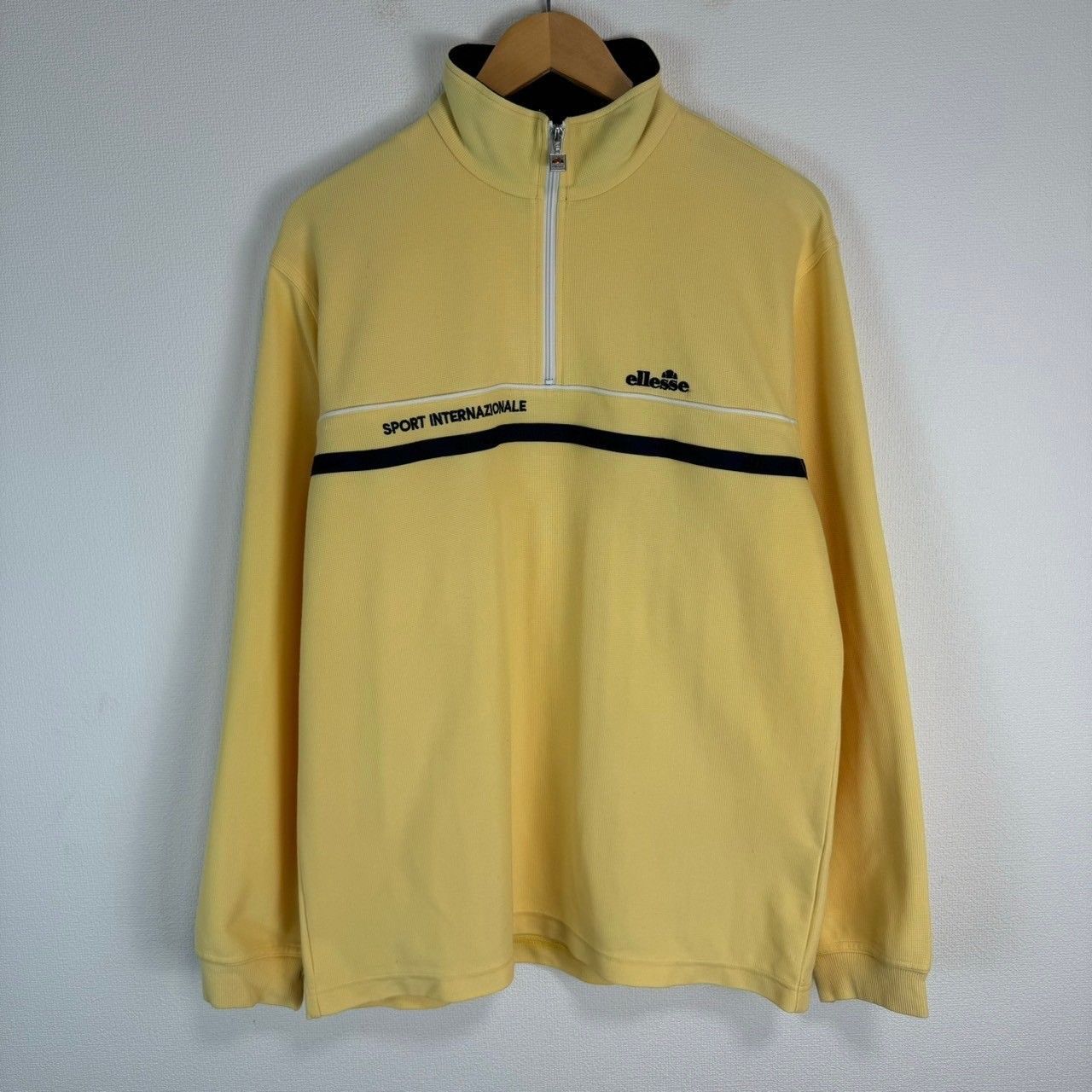 90s ellesse エレッセ ロゴ刺繍 ハーフジップ 長袖 ロンt 古着 - メルカリ