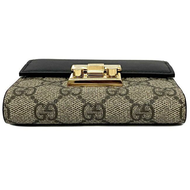 GUCCI グッチ 三つ折り 財布 ベージュ ブラック GGスプリーム GUCCI グッチ 三つ折り 財布 ベージュ ブラック GGスプリーム 小物