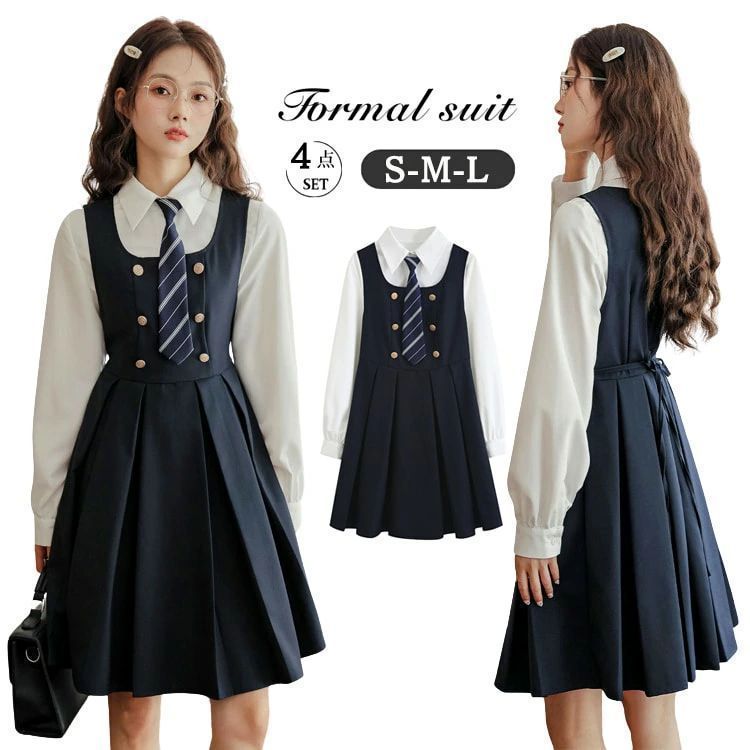 卒業式 ワンピース 紺 入学式 卒業式 スーツ 女の子 プリーツスカート フォーマルスーツ 女子 セット JK制服 スクール 中学生 高校生 スー わふうひゃっぽうばこ