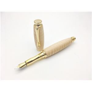 銘木材 万年筆|文房具 栃ちじみ杢 とち 日本製 中太字 文具 オフィス用品 ステーショナリー