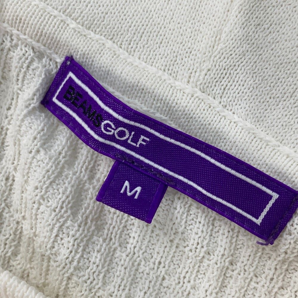 サイズ：M BEAMS GOLF ビームスゴルフ  フード付　ニットベスト  ホワイト系 [240101458714] ゴルフウェア レディース ストスト サイズ：M BEAMS GOLF ビームスゴルフ フード付 ニットベスト