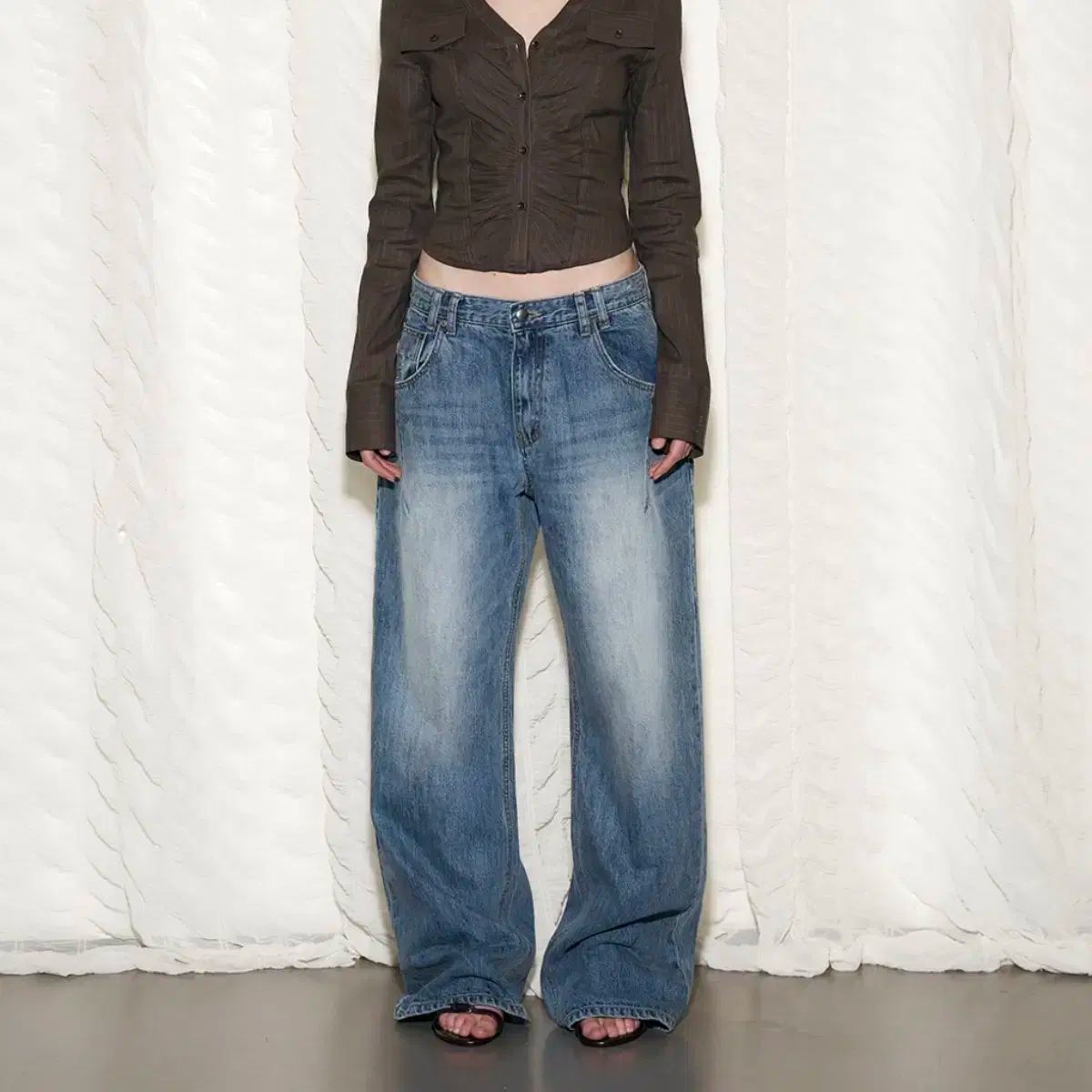 Pleasenofollow プリーズノーフォロー 25Damaged Washing Wide Denim