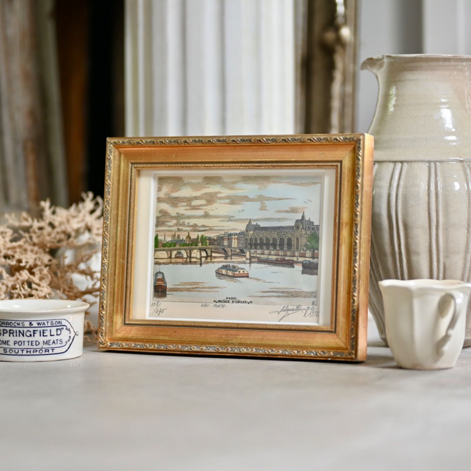 フランスアンティーク額フレーム版画