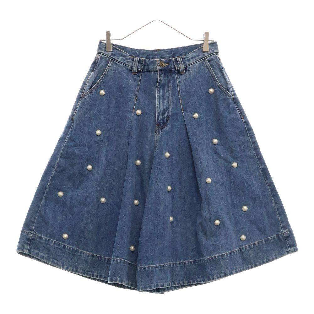 GALLERY MUVEIL ギャラリーミュベール パールデニムガウチョパンツ レディース インディゴ